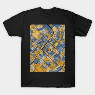 Mississauga Map Pattern in Blue & Gold T-Shirt